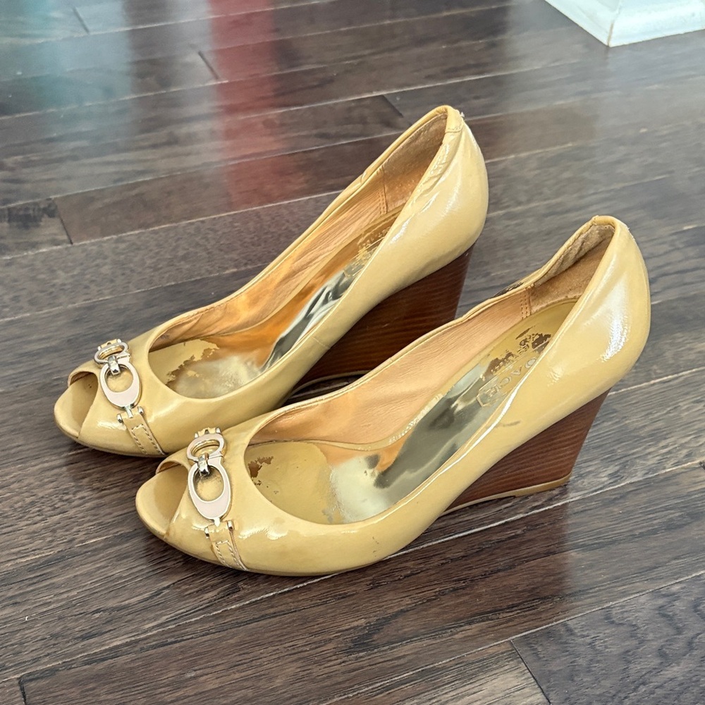 Salvatore Ferragamo Yellow Wedges